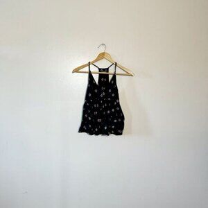 Black Express Patterned Hi-Low Tank Size XS EUC